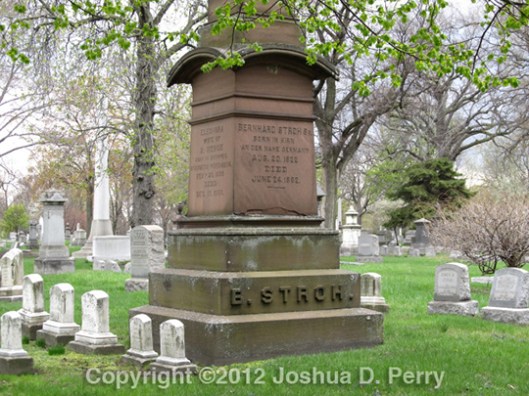 Bernard Stroh's gravesite in Elmwood Cemetery. This photo is from my collection.